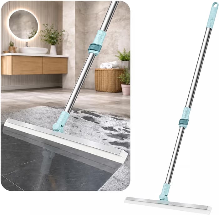 Floor Wiper with Silicone Blade – Multi-Surface Water Squeegee