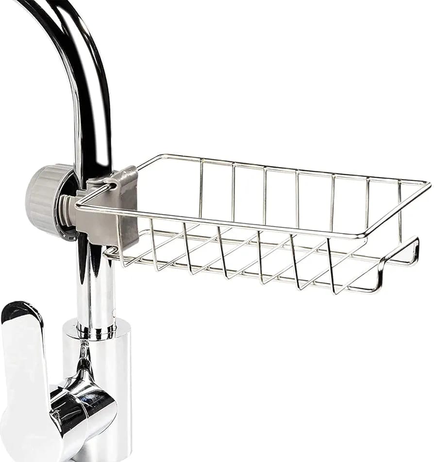 Faucet mounted sponge holder for kitchen sink