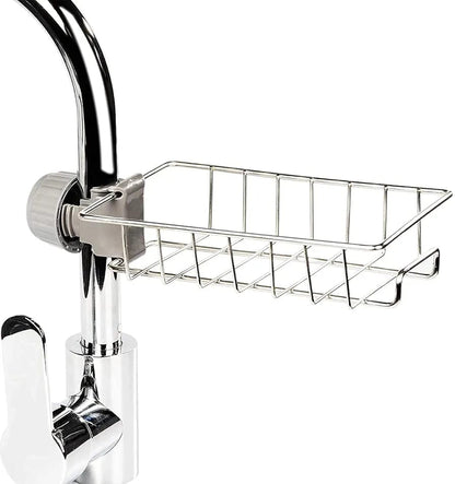 Faucet mounted sponge holder for kitchen sink