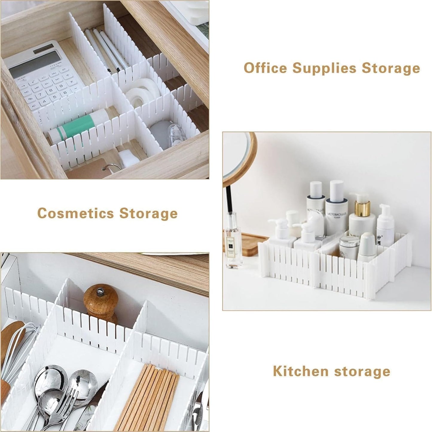 8-Piece Adjustable Drawer Organizer Dividers